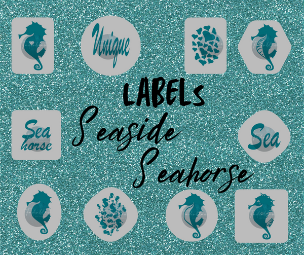 Plotterdatei - "Labels Seaside" - Fadenblau