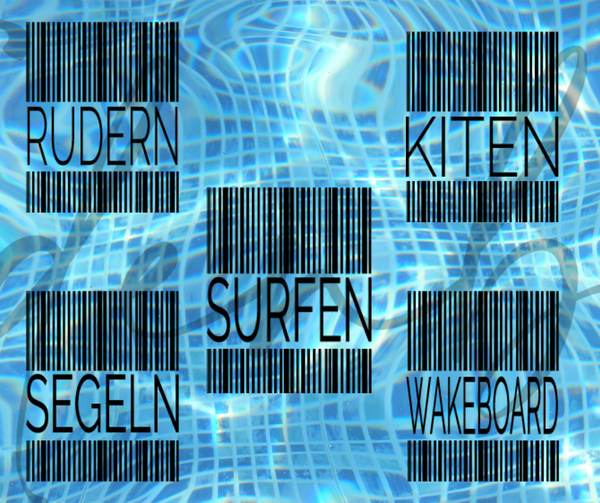 Plotterdatei - "Strichcode - Auf dem Wasser" - Fadenblau