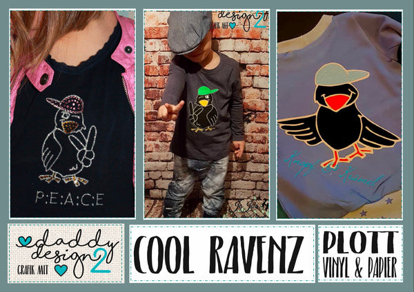 Plotterdatei - "Cool Ravenzz" - Daddy2Design - Glückpunkt.