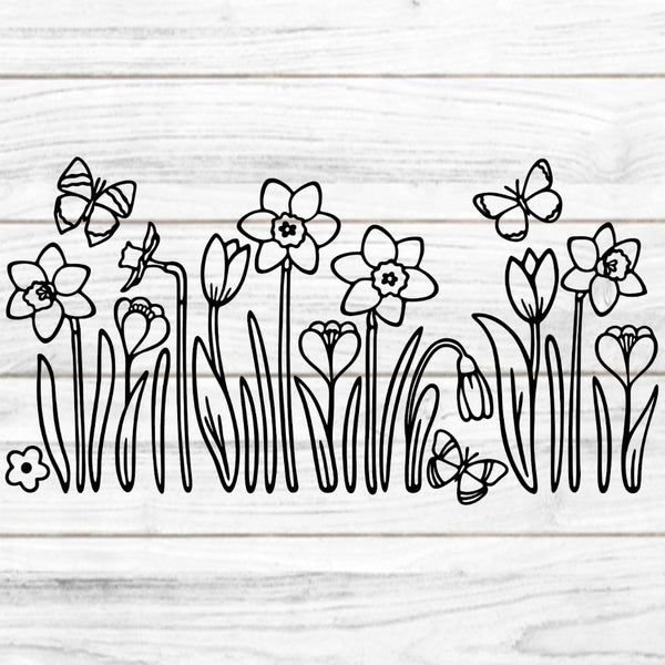 Die Plotterdatei Easter Flowers ist ein schönes Blumenmuster mit Frühlingsblumen für Dekorationen mit Folien auf Fenstern, Tischsets, Taschen und andere Oberflächen. Die Datei ist für ein und mehrfarbige Arbeiten mit Flex oder Vinyl Folien geeignet. Kein fertiges Bügelmotiv!- Plottdatei - Plotter - Plotten - Plott  - Ostern - Glückpunkt