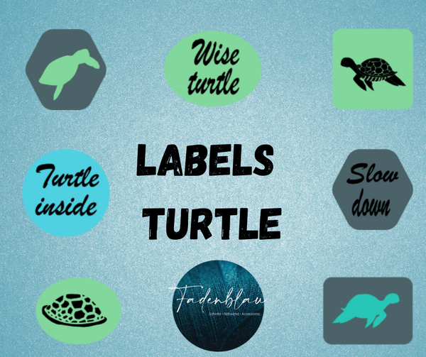 Plotterdatei - "Labels Turtle" - Fadenblau