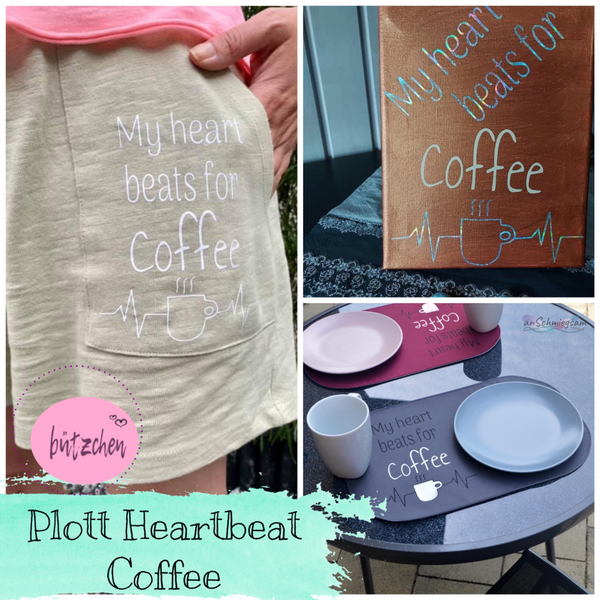 Plotterdatei - "Heartbeat Coffee" - Bützchen
