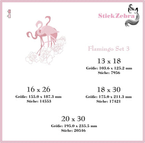 Stickdatei - "Flamingo Set Lineart" - Stickzebra