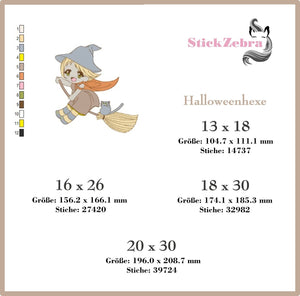 Stickdatei - "Halloween Hexe" - Stickzebra