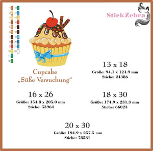 Stickdatei - "Cupcake" - Stickzebra