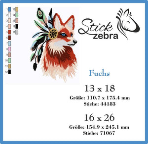 Stickdatei - "Fuchs" - Stickzebra
