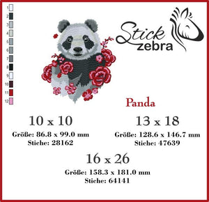 Stickdatei - "Panda" - Stickzebra