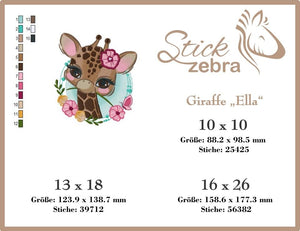 Stickdatei - "Giraffe Ella" - Stickzebra