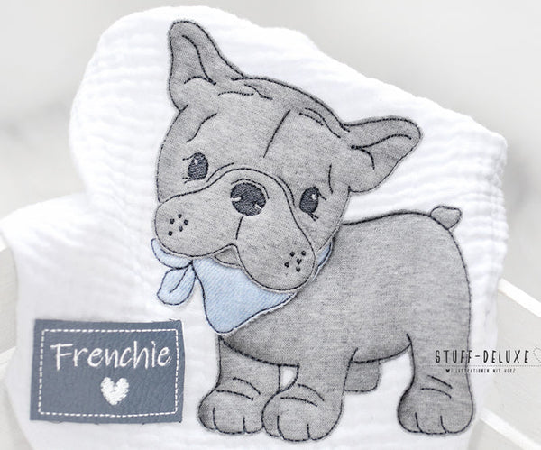 Stickdatei - "Frenchielove französische Bulldogge 18x30" - Stuff-Deluxe