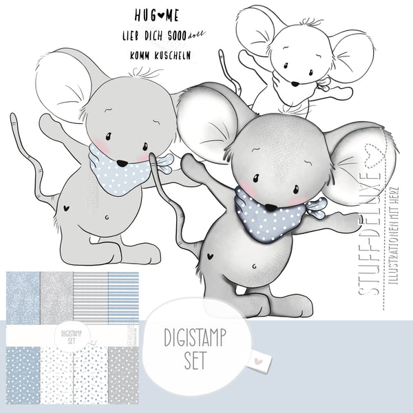 DigiStamp - "Hug Me Maus Junge Set" - Stuff-Deluxe