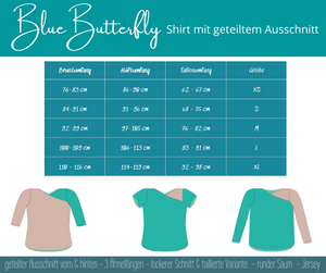 eBook - "BlueButterfly" - Shirt mit geteiltem Ausschnitt - Fadenblau