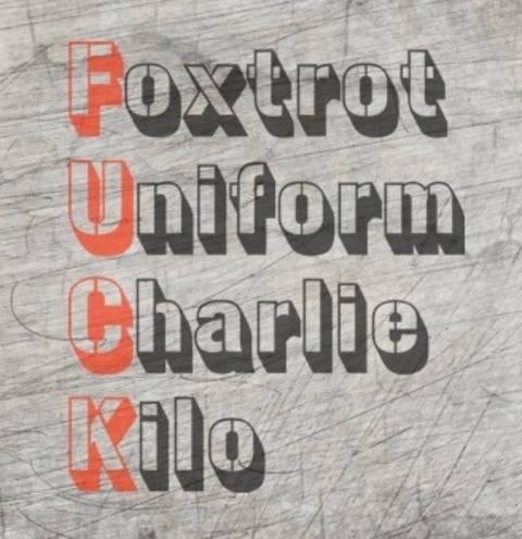 Freebook-Plotterdatei - "Foxtrot Uniform Charlie Kilo" - B.Style - Glückpunkt.