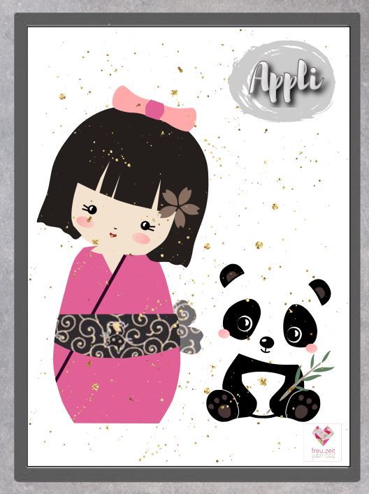 Applikationsvorlage - "Little Geisha Panda" - Freu.Zeit