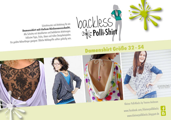eBook - Blackless-Shirt - Damen - Nähen - Fledermausshirt - Rückenausschnitt - Kleid - Bolero - Glückpunkt.