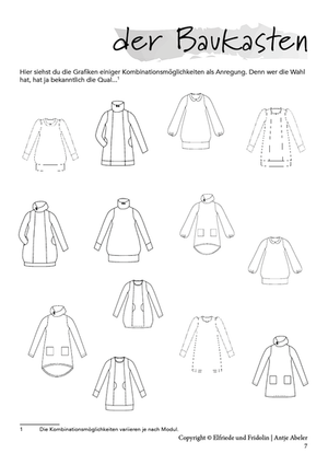 Kleid "Variis" von Elfriede & Fridolin - Modul A, B, C - A-Linie (Modul A), einer Ballonvariante (Modul B) und einer Vokuhilaversion (Modul C) - Baukasten-System - Ballonärmel und ein Puffärmel - Nähen - Kinder - Mädchen - Kleider - Glückpunkt.