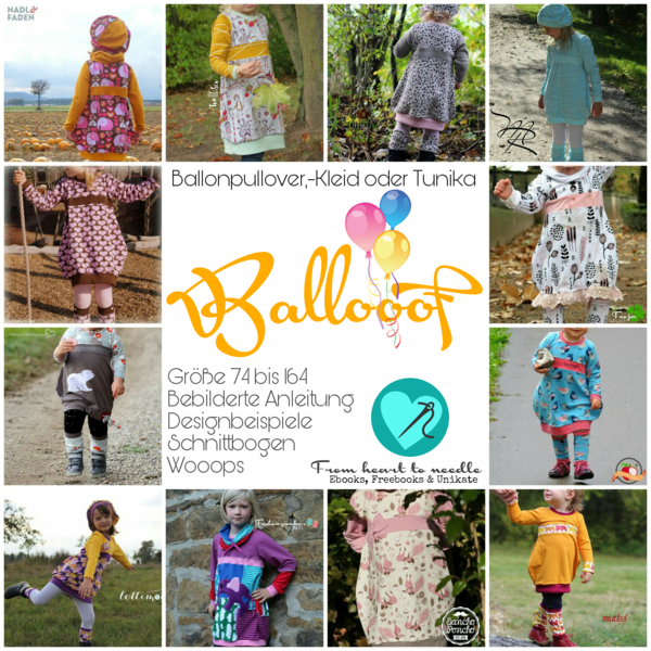 eBook - "Ballooof" - Ballonpullover, -kleid oder -tunika - From Heart to Needle - Glückpunkt.
