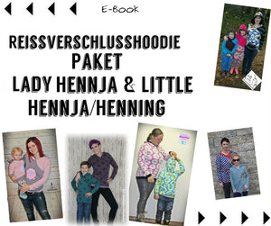 eBook - Little Hennja & Little Henning - Mamili1910 - Hoodie - Pulli - Shirt - Reißverschluss-Hoodie - Damen - Herren - Kinder - nähen - Glückpunkt.