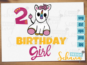 Plotterdatei - "Birthday Girl Einhorn Set 1-13" - Schana Design