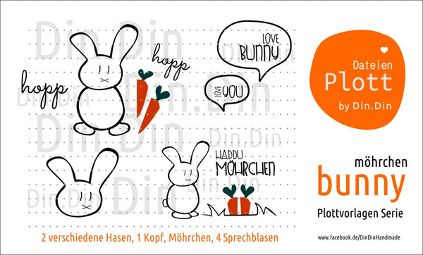 Plotterdatei - "Bunny Möhrchen" - Din Din Handmade
