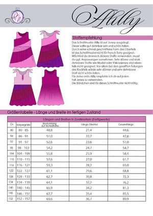 Alilly - zartes Mädchenkleid mit verspielten Teilungsvarianten. Nähen - Kinder - Kleid - Glückpunkt
