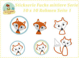 Stickdatei - "Fuchs mittlere Serie - gewerbliche Nutzung" - I'm sew happy