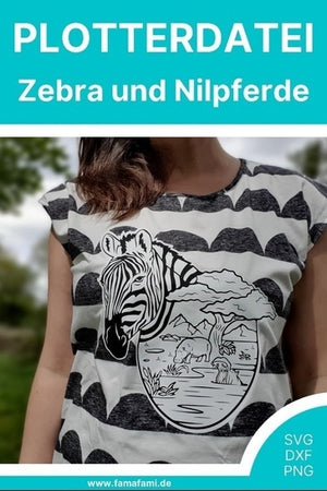 Plotterdatei - "Zebra und Nilpferde" - Famafami