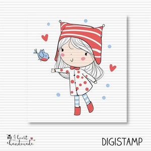 DigiStamp - "Sara (Winterkinder)" - I heart Handmade