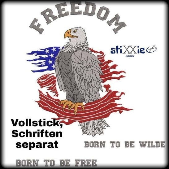 Stickdatei - "USA Adler Freedom 20x28" - Stixxie