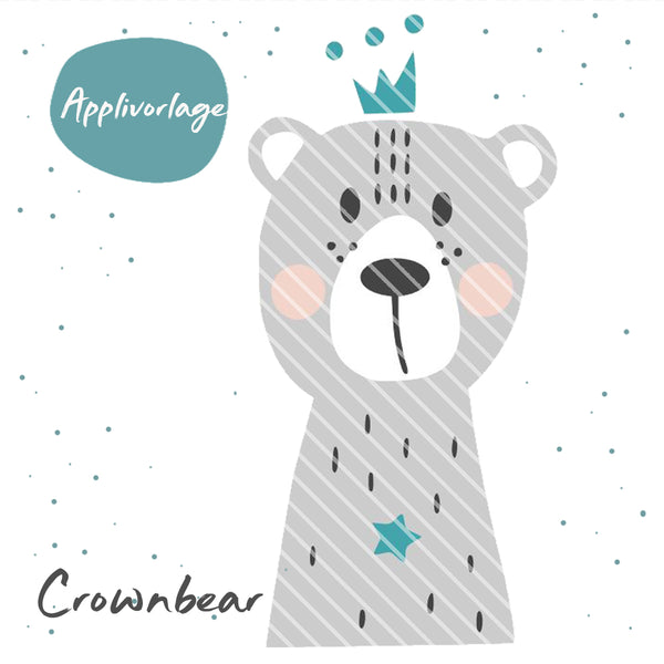 Applikationsvorlage - "Crownbear Bär mit Krone" - Stuff-Deluxe - Glückpunkt.