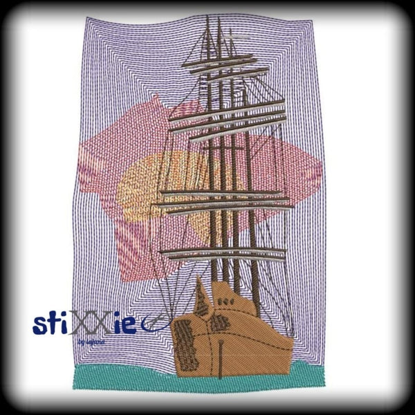 Stickdatei - "Segelschiff 13x18" - Stixxie