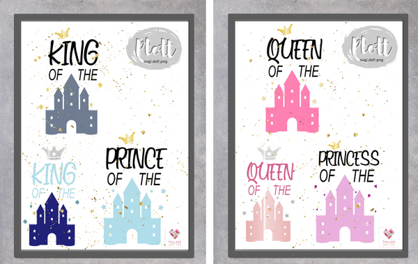 Plotterdatei - "Queen/Princess & King/Prince of the castle" - Freu.Zeit