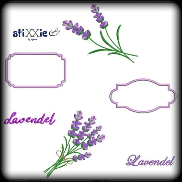 Stickdatei - "Set Lavendel 10x10 & 13x18" -  Stixxie