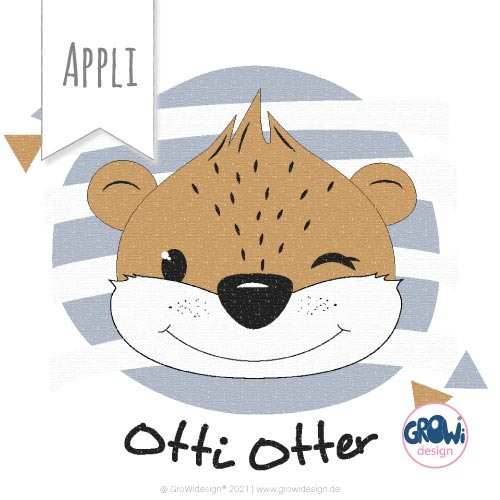 Applikationsvorlage - "Button Otti Otter" - GroWidesign