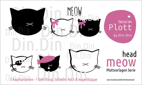 Plotterdatei - "Meow - Head" - Din Din Handmade
