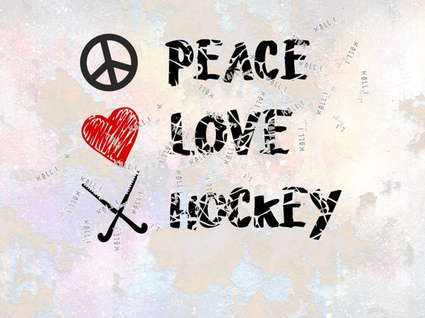 Plotterdatei - "Peace, Love, Hockey" - Kall.i-Design