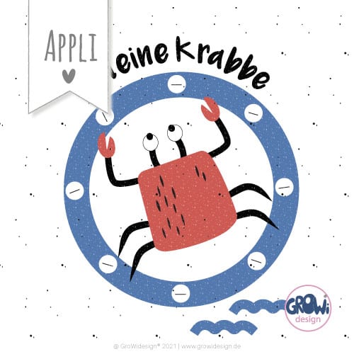 Applikationsvorlage - "Kleine Krabbe" - GroWidesign