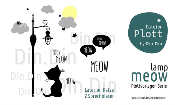 Plotterdatei - "Meow - Lamp" - Din Din Handmade