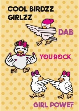 Plotterdatei - "COOL GORLZZ BIRDZZ ULTRAS - die Coolen Vögel für Mädchen" - Daddy2Design - Glückpunkt.