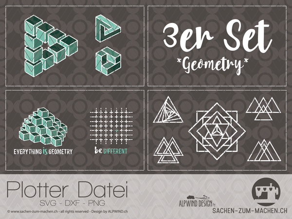 Plotterdatei - "Geometry" - 3er-Set - Alpwind