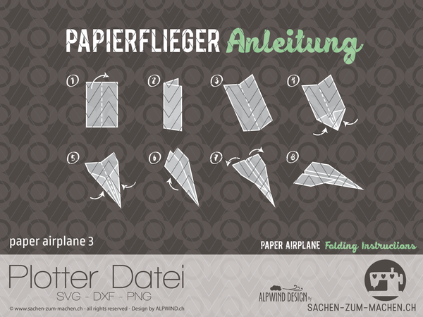 Plotterdatei - "paper airplane" #3" - Alpwind