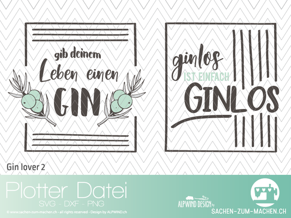 Plotterdatei - "Gin Lover" #2 - Alpwind