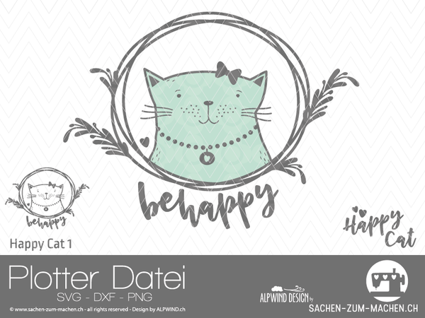 Plotterdatei - "Happy Cat 1" - Alpwind