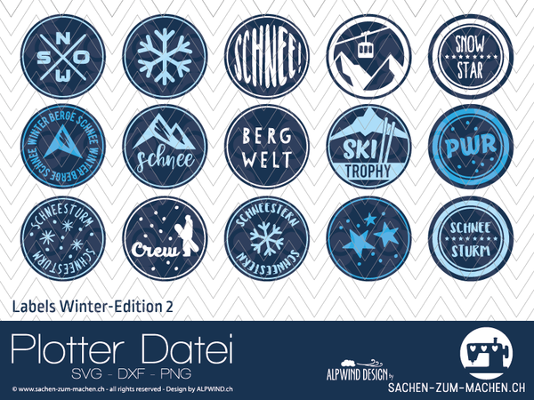 Plotterdatei - "Labels Winter-Edition #2" - Alpwind