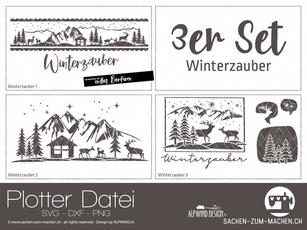 Plotterdatei - "Winterzauber #1-3" - 3er-Set - Alpwind