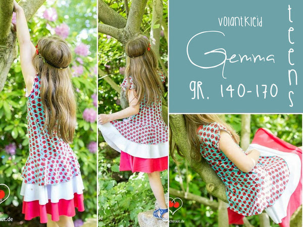 eBook - "Gemma 4 Teens" - Volantkleid  - Bina Bambina - Glückpunkt.