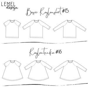 Kombi-eBook - "#15 Basic Raglanshirt & #16 Raglantunika" - Lemel Design