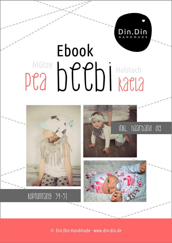Kombi-eBook - "beebi pea & kaela" - Mütze & Halstuch - Din Din Handmade