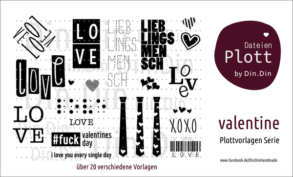 Plotterdatei - "Valentine" - Din Din Handmade