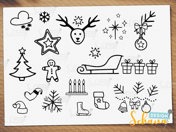 Plotterdatei - "Christmas Doodle Bundle 1" - Schana Design