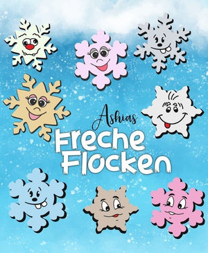 Ashias FRECHE FLOCKEN - die lustigen Flocken  1-farbig, vollfarbig, hinterlegt oder für dunkle Hintergründe - die machen überall Spass und Gute Laune - Weinachten - Winter